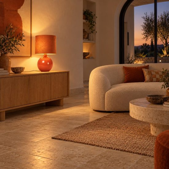 Lampada da tavolo a cilindro per soggiorno contemporanea arancione