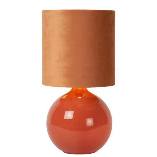 Lampada da tavolo a cilindro per soggiorno contemporanea arancione