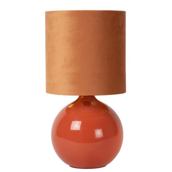 Lampada da tavolo a cilindro per soggiorno contemporanea arancione