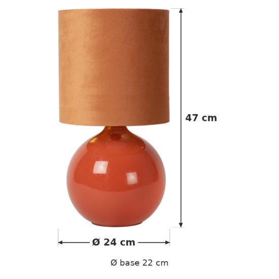 Lampada da tavolo a cilindro per soggiorno contemporanea arancione