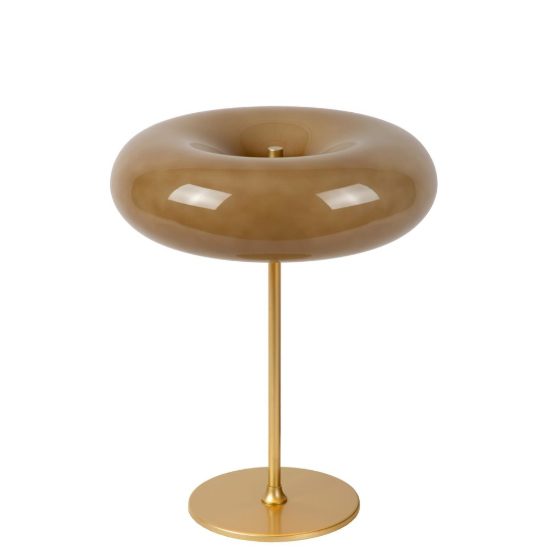 Lampada da tavolo rotonda per salotto contemporanea tortora oro