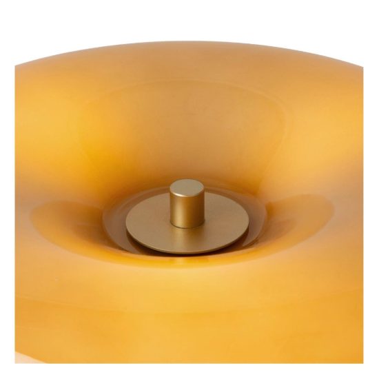 Lampada da tavolo rotonda per salotto contemporanea tortora oro