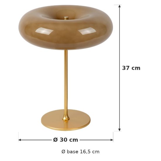 Lampada da tavolo rotonda per salotto contemporanea tortora oro
