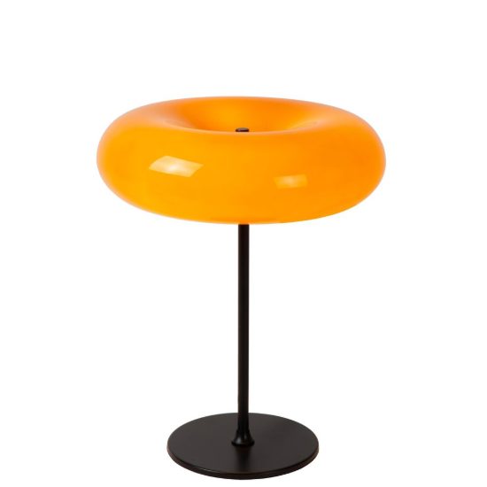 Lampada da tavolo rotonda per soggiorno moderna arancione nero