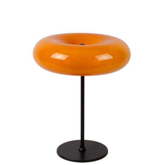 Lampada da tavolo rotonda per soggiorno moderna arancione nero