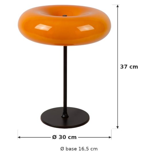 Lampada da tavolo rotonda per soggiorno moderna arancione nero