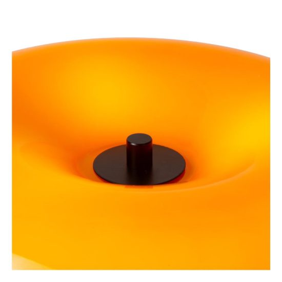 Abat-jour rotondo per comodino moderno arancione nero