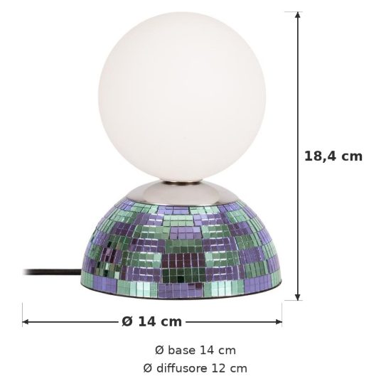 Abat-jour a globo per comodino moderno blu