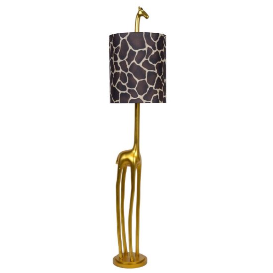 Piantana per sala da pranzo contemporanea oro marrone a forma di giraffa