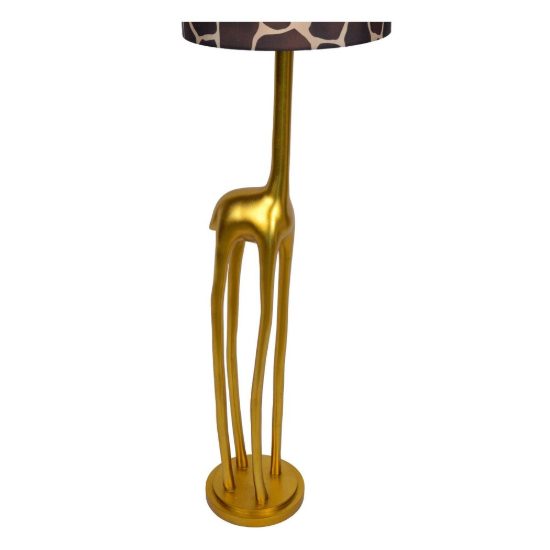 Piantana per sala da pranzo contemporanea oro marrone a forma di giraffa