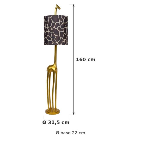 Piantana per sala da pranzo contemporanea oro marrone a forma di giraffa