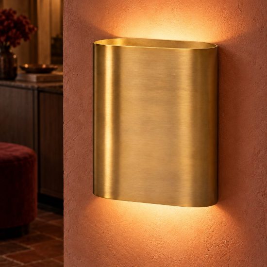Applique 2 luci ovale per sala da pranzo moderna oro
