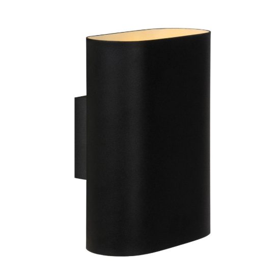 Applique 2 luci ovale per soggiorno moderna nero bianco