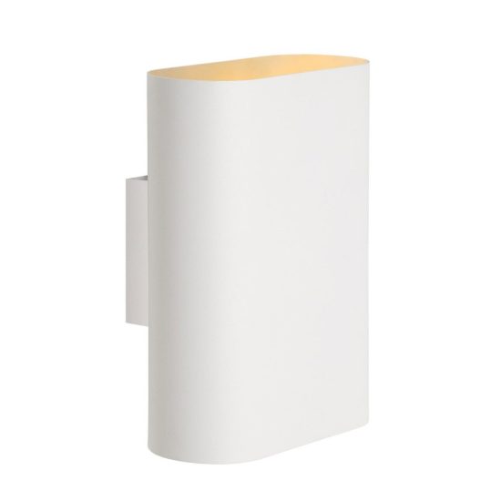 Applique 2 luci ovale per salotto moderna bianco oro