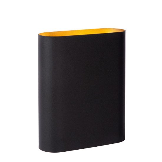Applique 2 luci ovale per soggiorno moderna nero oro