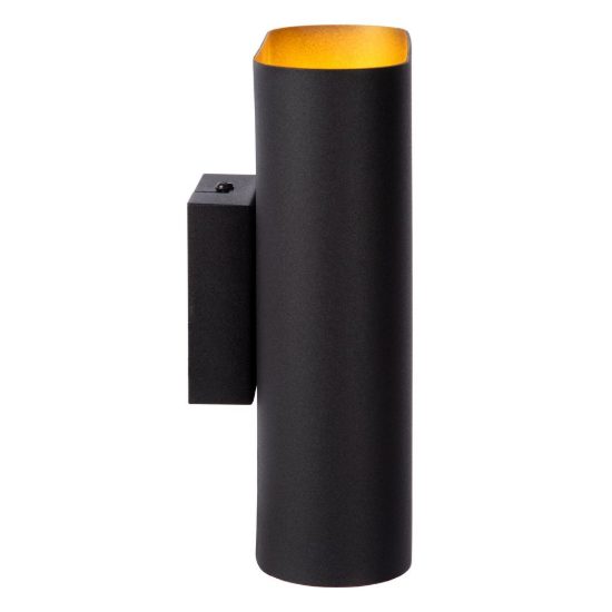 Applique 2 luci ovale per soggiorno moderna nero oro