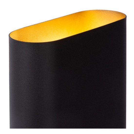 Applique 2 luci ovale per soggiorno moderna nero oro