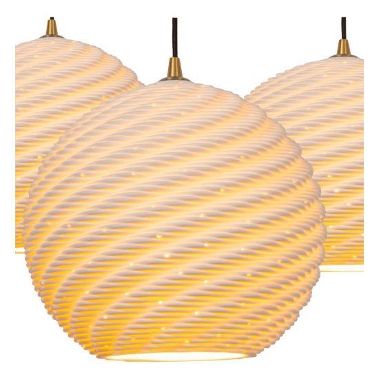 Lampadario a sospensione con 3 pendenti a grappolo per sala da pranzo contemporaneo bianco nero