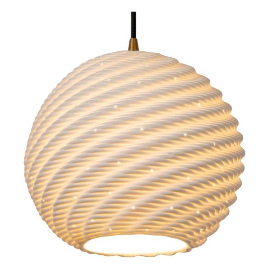 Lampadario a sospensione a sfera per sala da pranzo contemporaneo bianco nero