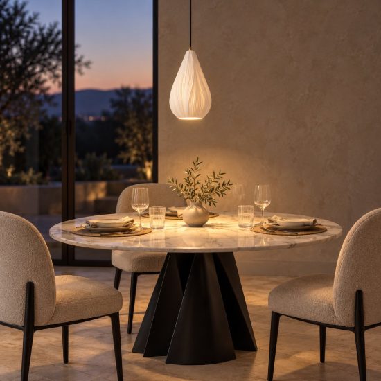Lampada a sospensione a goccia per salotto contemporanea bianco nero