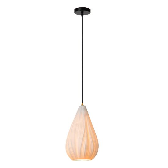 Lampada a sospensione a goccia per salotto contemporanea bianco nero