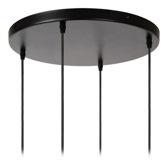 Lampadario a sospensione con 4 pendenti per salotto contemporaneo bianco nero