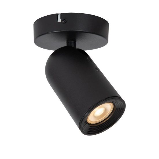Faretto da soffitto con base tonda per soggiorno orientabile moderno nero