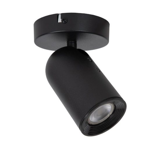 Faretto da soffitto con base tonda per soggiorno orientabile moderno nero