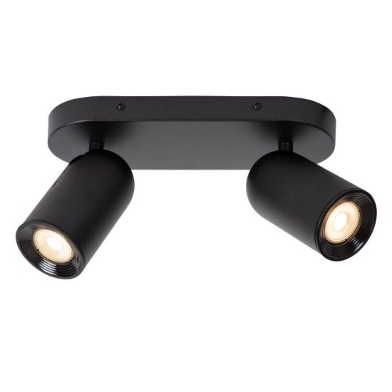 Plafoniera con 2 faretti orientabili moderna ovale nero