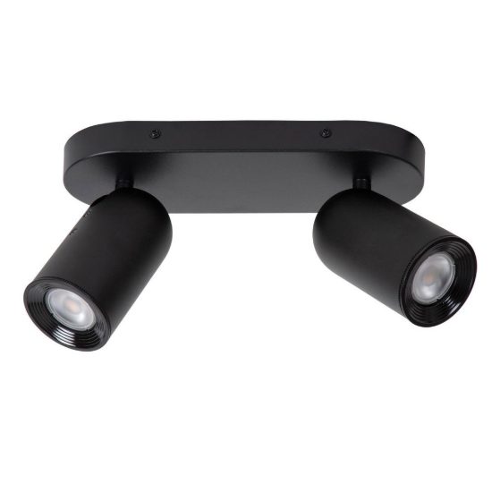Plafoniera con 2 faretti orientabili moderna ovale nero