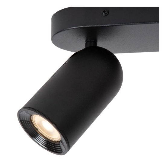 Plafoniera con 2 faretti orientabili moderna ovale nero