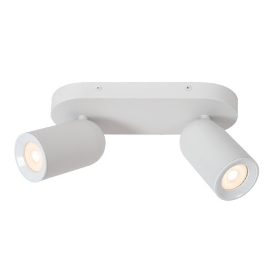 Plafoniera con 2 faretti orientabili moderna ovale bianco