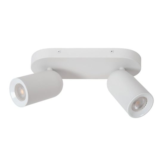Plafoniera con 2 faretti orientabili moderna ovale bianco