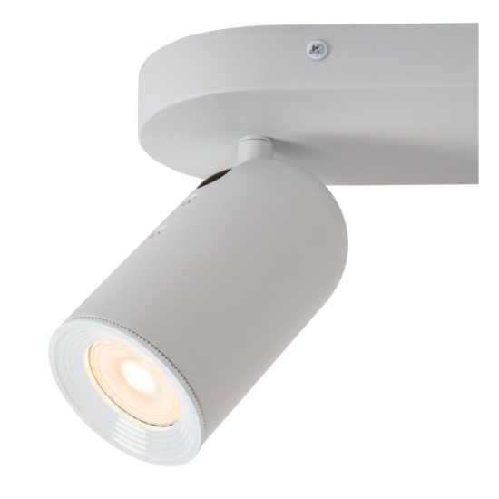 Plafoniera con 2 faretti orientabili moderna ovale bianco