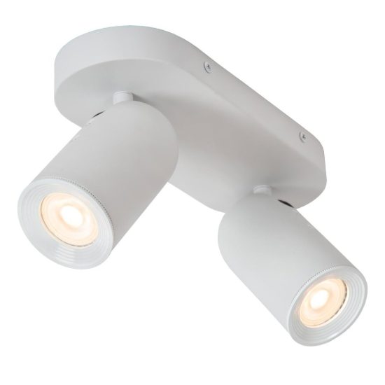 Plafoniera con 2 faretti orientabili moderna ovale bianco