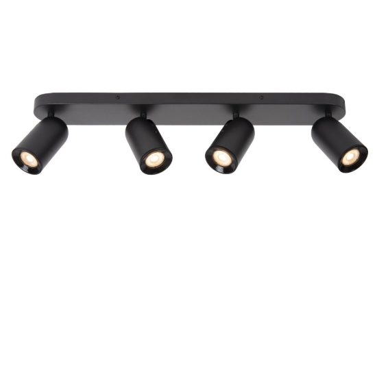Plafoniera con 4 faretti orientabili moderna nero