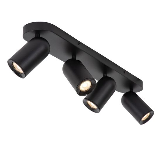 Plafoniera con 4 faretti orientabili moderna nero