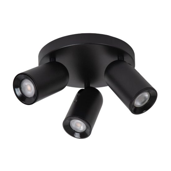 Plafoniera con 3 faretti orientabili moderna rotonda nero