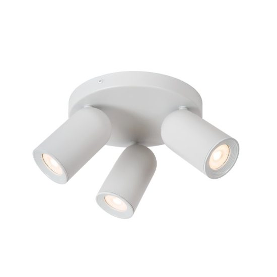 Plafoniera con 3 faretti orientabili moderna rotonda bianco