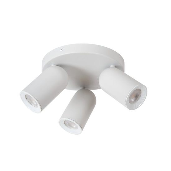 Plafoniera con 3 faretti orientabili moderna rotonda bianco