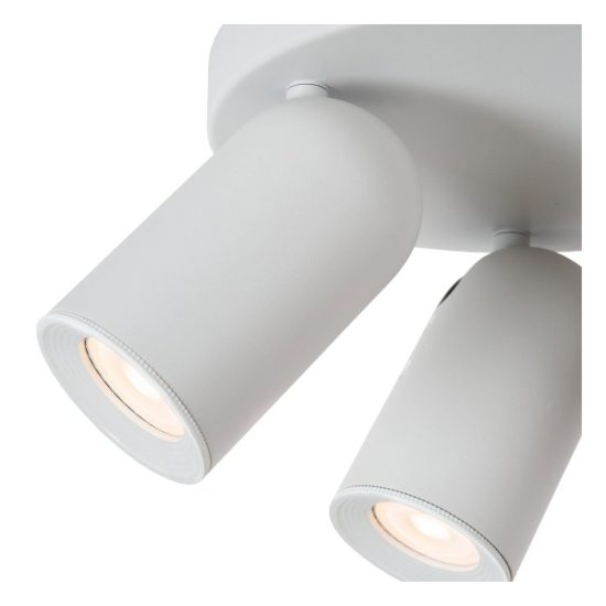 Plafoniera con 3 faretti orientabili moderna rotonda bianco