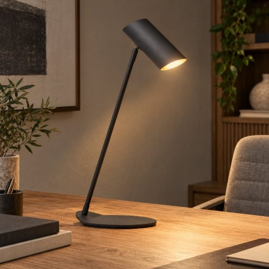 Lampada da scrivania a cilindro per studio moderna antracite
