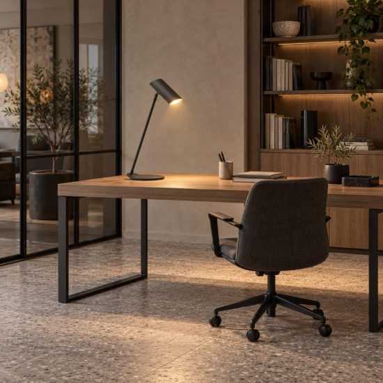 Lampada da scrivania a cilindro per studio moderna antracite