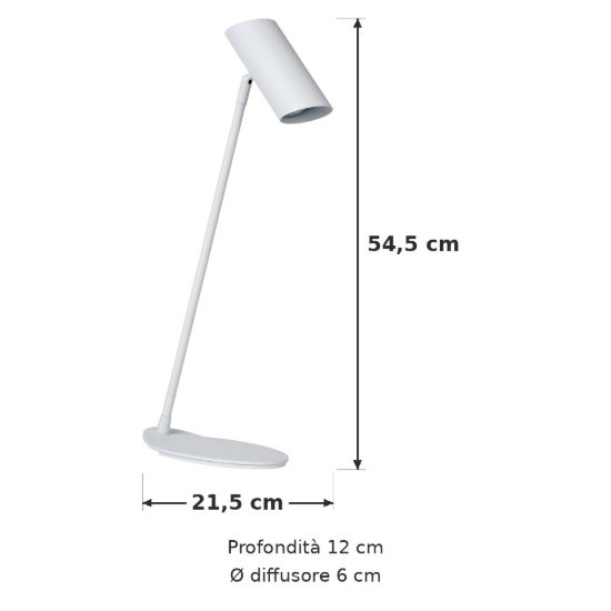 Lampada da scrivania a cilindro per studio moderna bianco