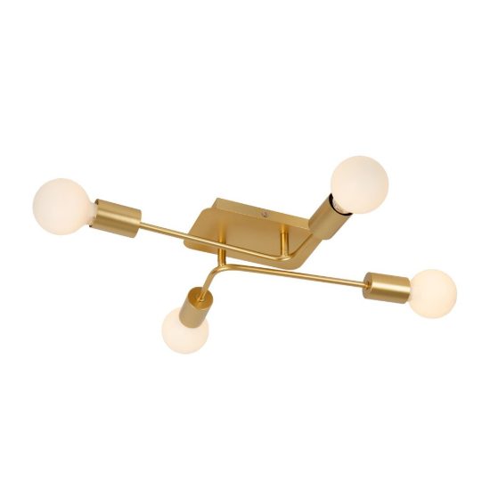 Plafoniera 4 luci per camera da letto contemporanea oro