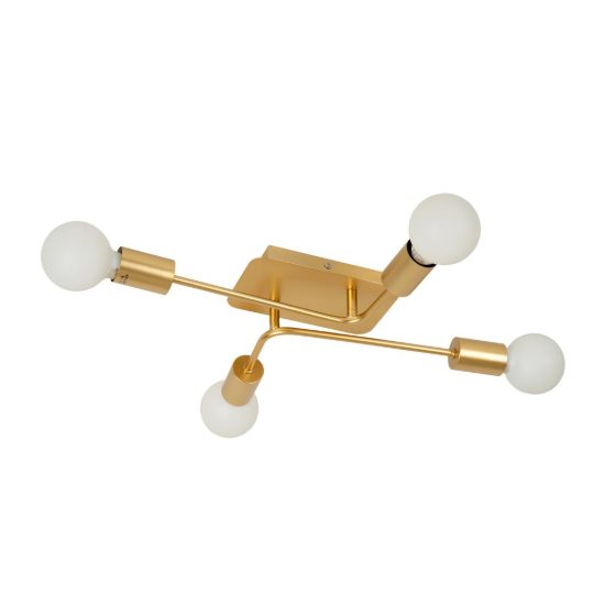 Plafoniera 4 luci per camera da letto contemporanea oro