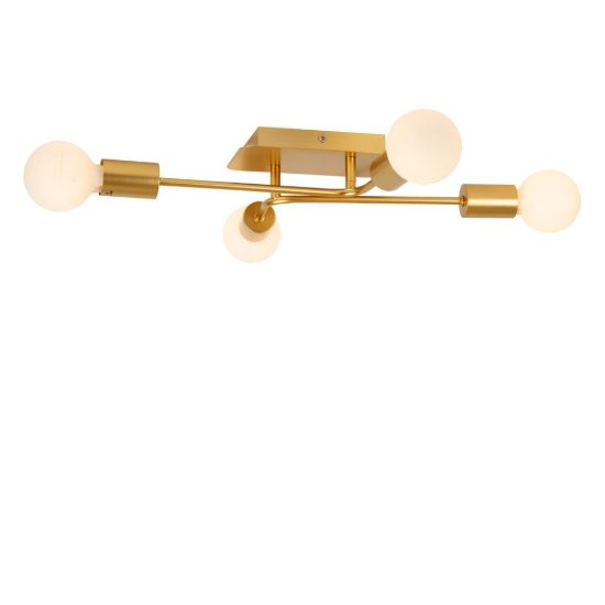 Plafoniera 4 luci per camera da letto contemporanea oro