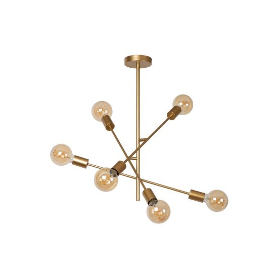 Plafoniera 6 luci per camera da letto contemporanea oro