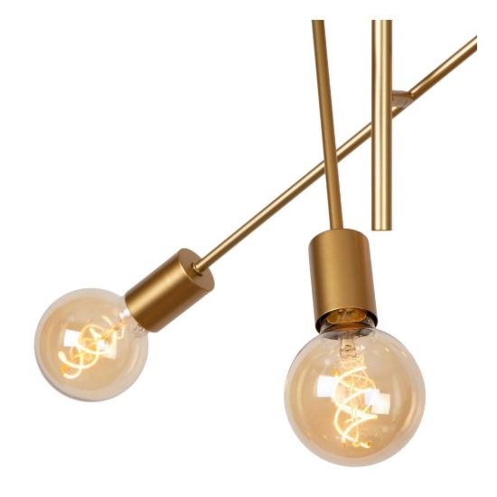 Plafoniera 6 luci per camera da letto contemporanea oro