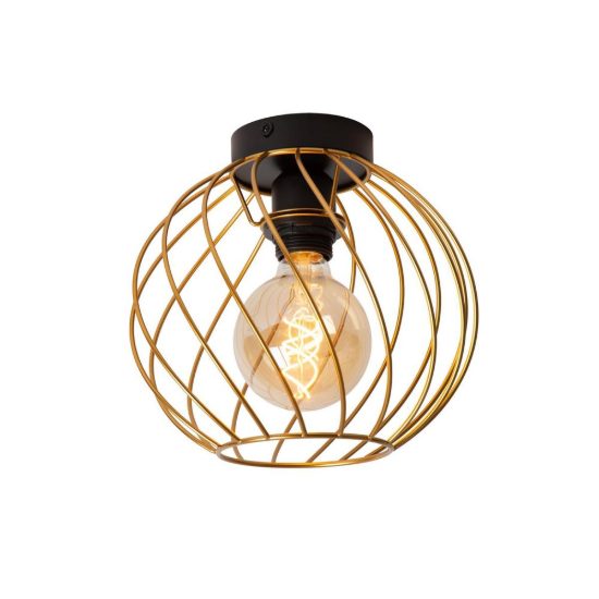 Plafoniera a sfera contemporanea oro nero